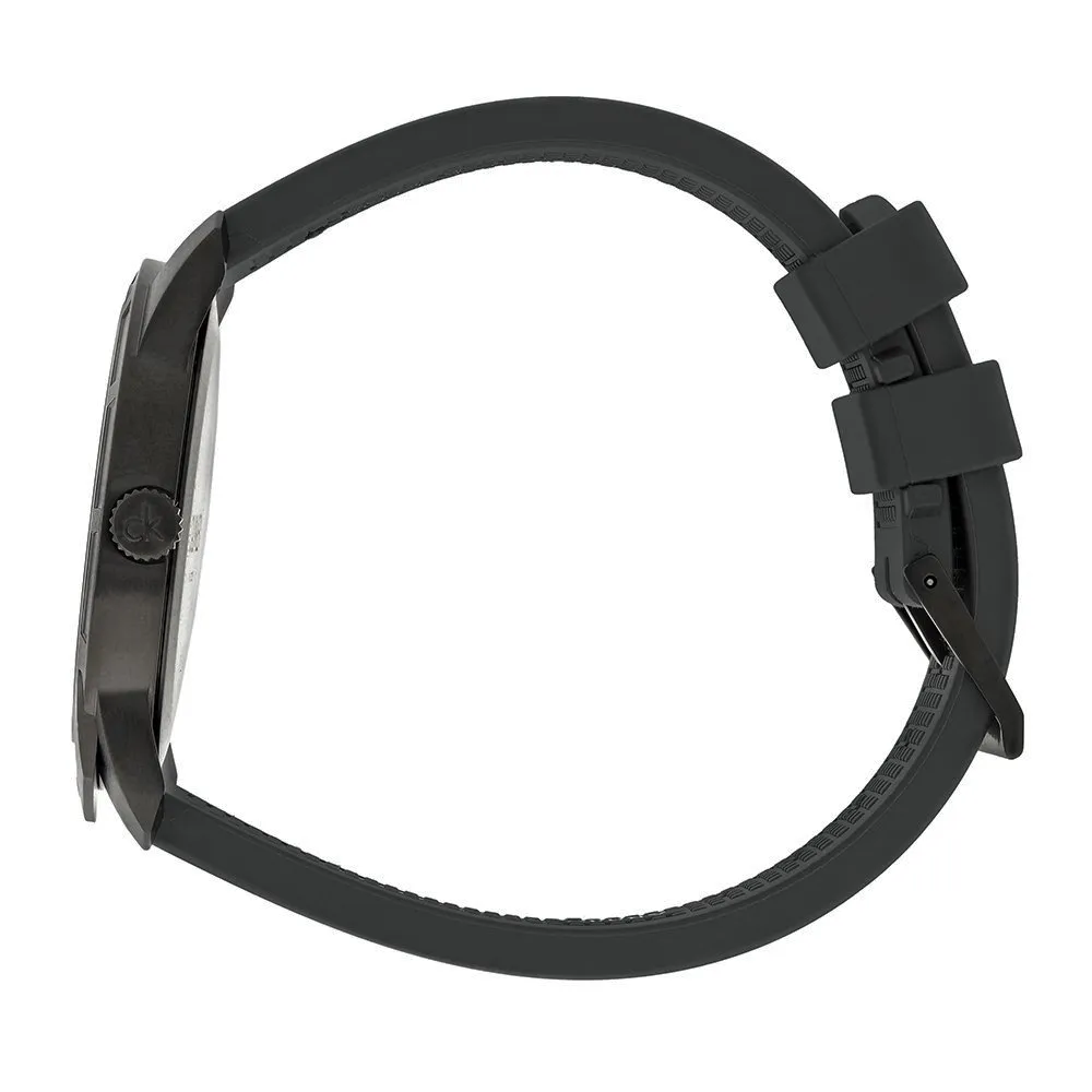 RELOJ CALVIN KLEIN EVIDENCE K8R114D1 SUIZO FECHA CORREA DE SILICONA NEGRO - 6