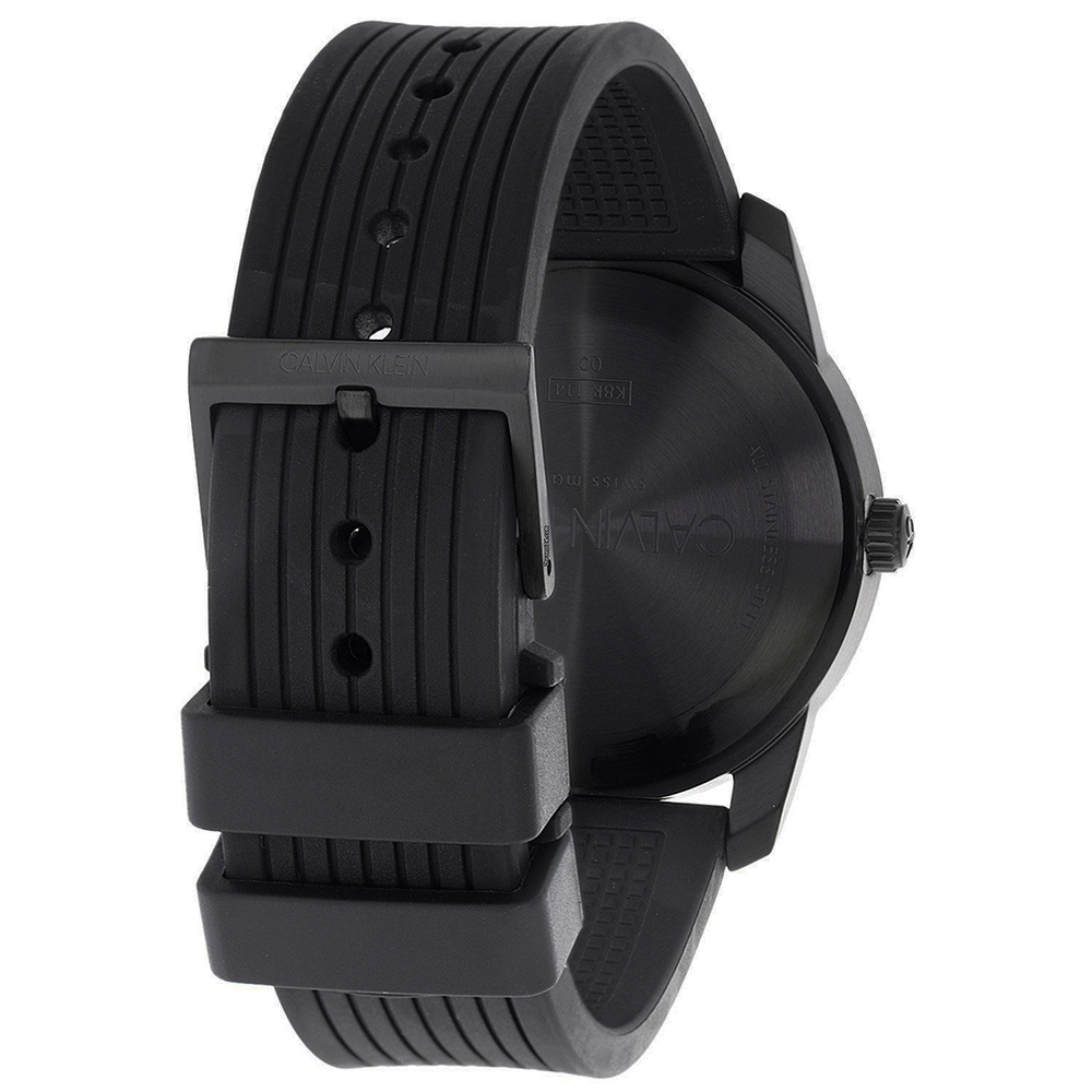RELOJ CALVIN KLEIN EVIDENCE K8R114D1 SUIZO FECHA CORREA DE SILICONA NEGRO - 7
