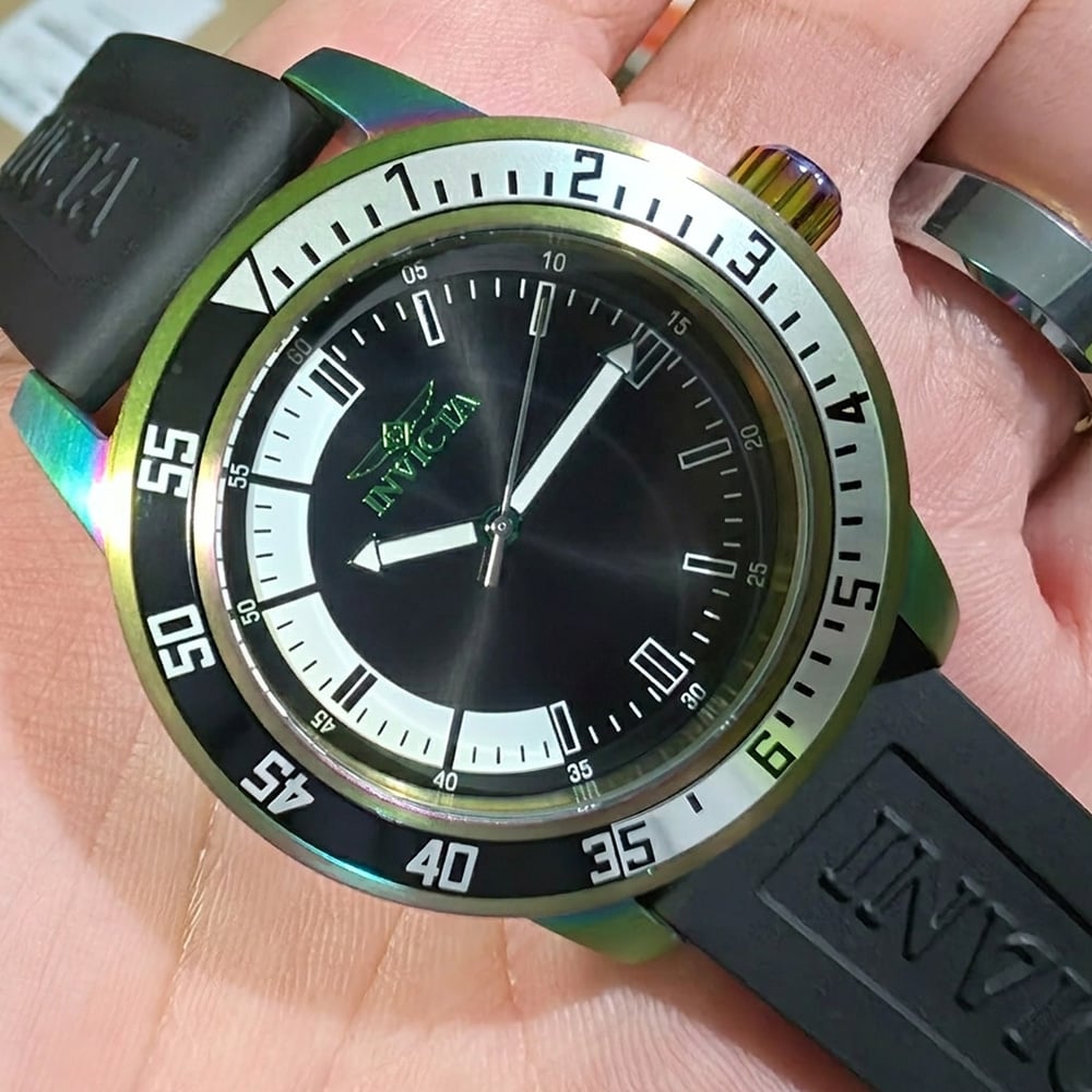 RELOJ INVICTA SPECIALTY 37011 ACERO INOXIDABLE TORNASOL CORREA SILICONA NEGRO - 4