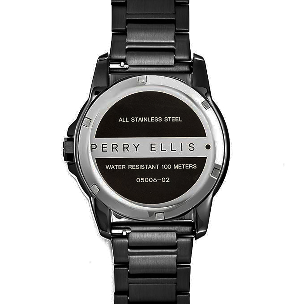 RELOJ PERRY ELLIS DECAGON 46 05006-02 FECHA ACERO INOXIDABLE NEGRO - 5