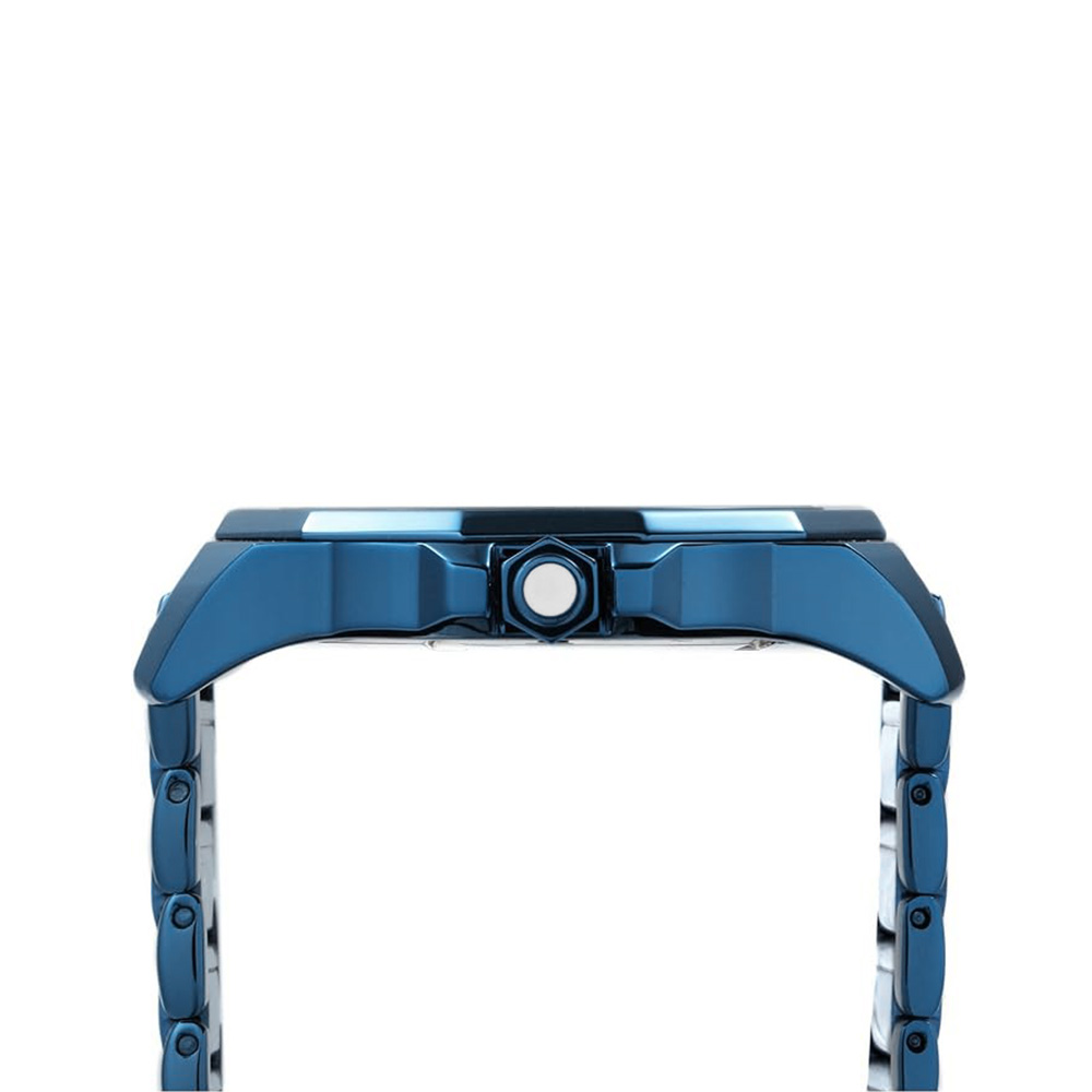 RELOJ PERRY ELLIS DECAGON 42 08008-02 FECHA ACERO INOXIDABLE AZUL - 4