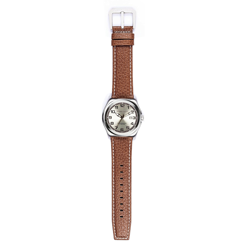 RELOJ PERRY ELLIS MEMPHIS 04003-01 FECHA CORREA CUERO MARRÓN DIAL BEIGE - 5