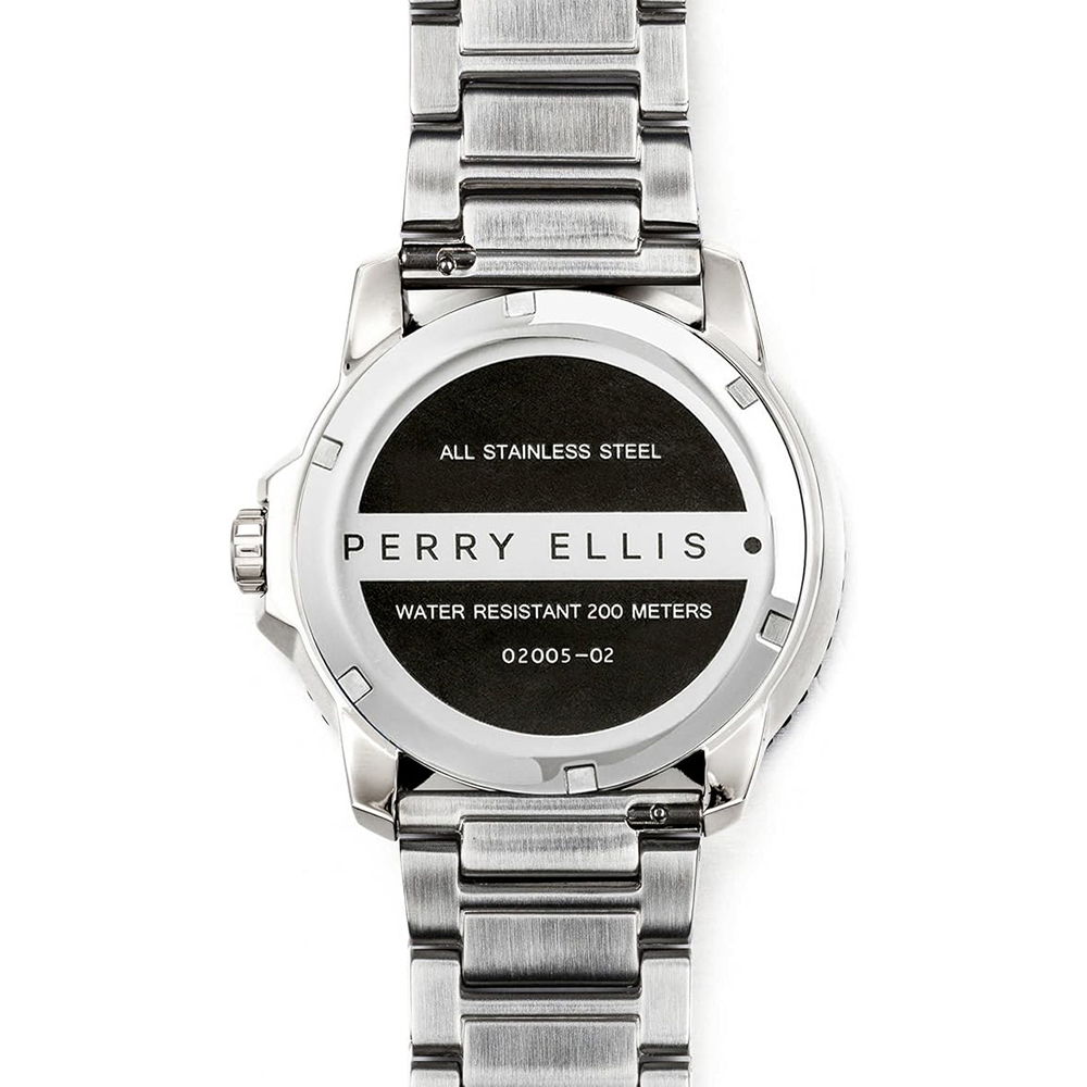 RELOJ PERRY ELLIS DEEP DIVER 46 02005-02 FECHA ACERO INOXIDABLE DIAL GRIS OSCURO - 5