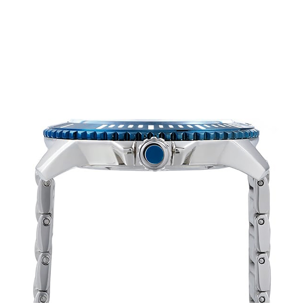 RELOJ PERRY ELLIS DEEP DIVER 46 02006-02 FECHA ACERO INOXIDABLE DIAL AZUL - 4