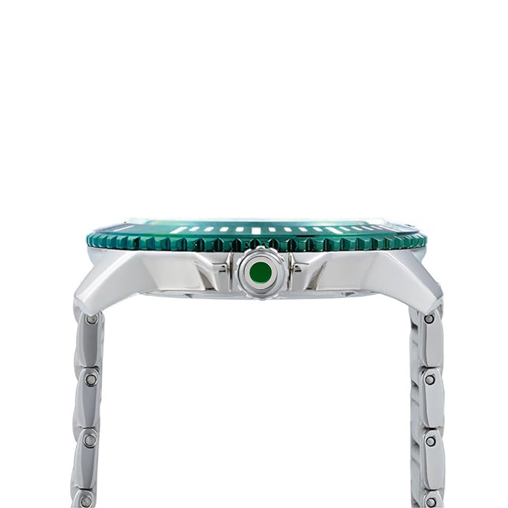 RELOJ PERRY ELLIS DEEP DIVER 46 02007-02 FECHA ACERO INOXIDABLE DIAL VERDE - 4