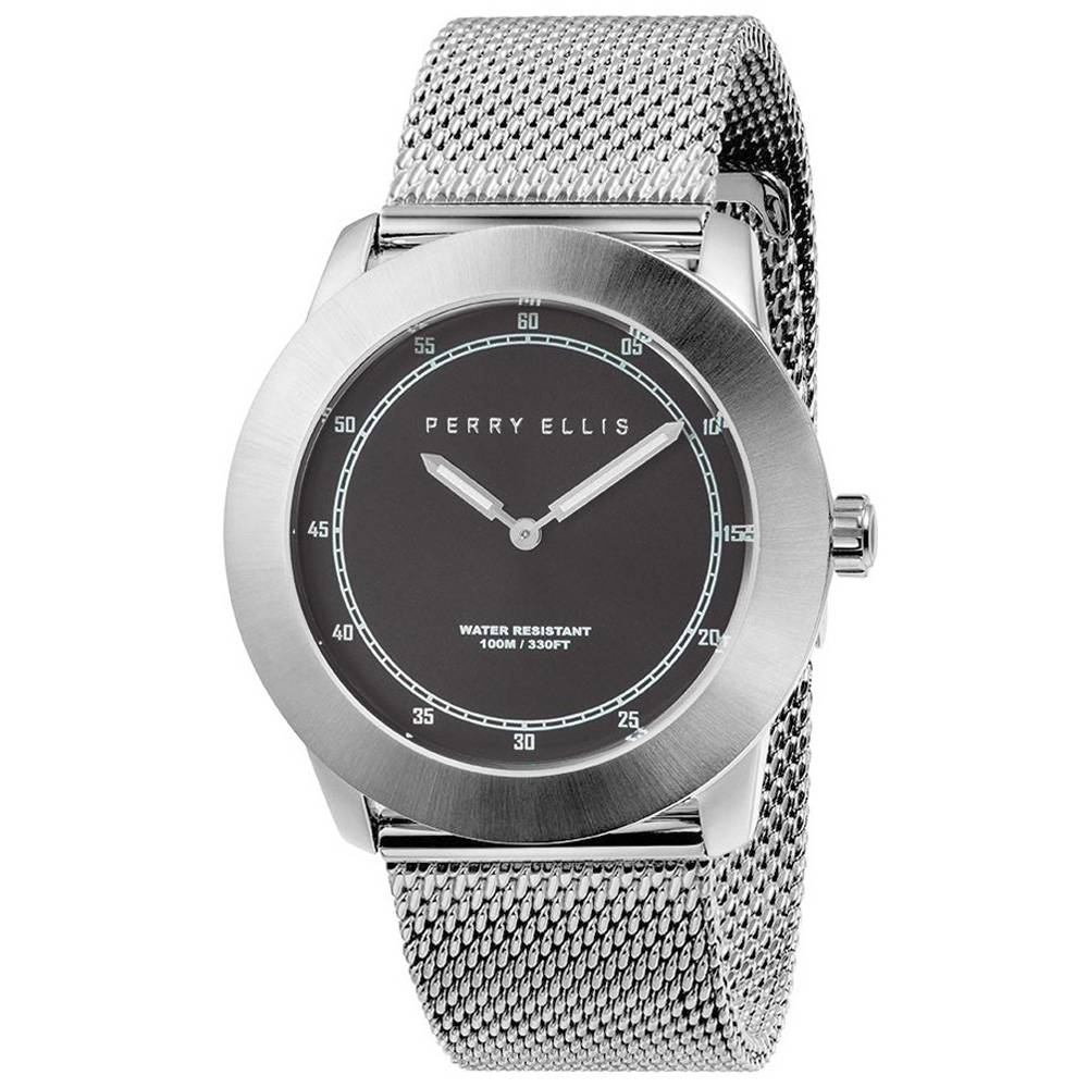 RELOJ PERRY ELLIS NEW SLIM LINE 11002-04 ACERO INOXIDABLE DIAL GRIS OSCURO - 1