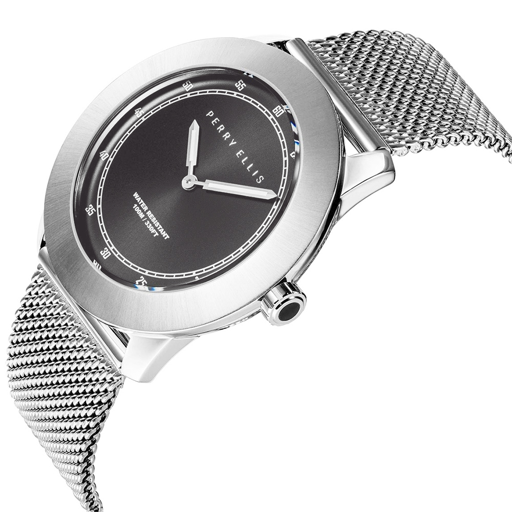 RELOJ PERRY ELLIS NEW SLIM LINE 11002-04 ACERO INOXIDABLE DIAL GRIS OSCURO - 2