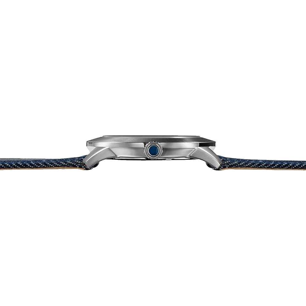 RELOJ PERRY ELLIS NEW SLIM LINE 11001-05 CORREA DE CUERO Y DENIM DIAL AZUL - 4