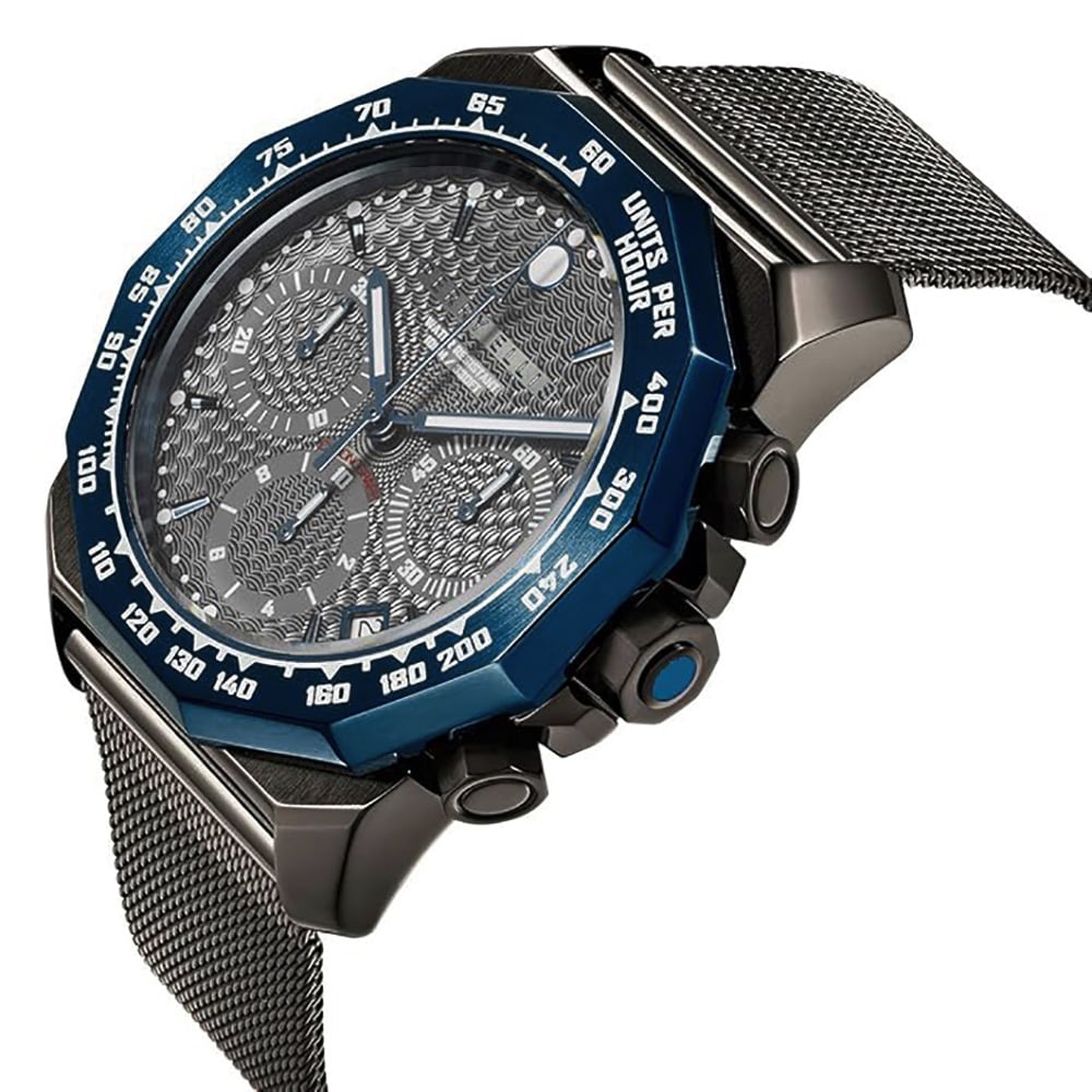 RELOJ PERRY ELLIS DECAGON GT 09008-04 FECHA CRONÓMETRO ACERO INOXIDABLE GUNMETAL - 2