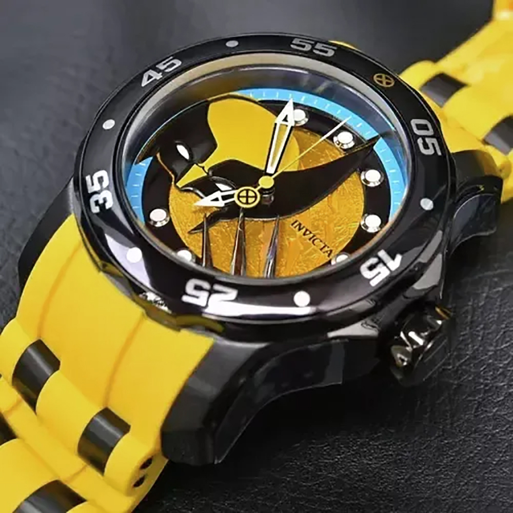 RELOJ INVICTA MARVEL X-MEN WOLVERINE 37373 EDICION LIMITADA CORREA DE SILICONA AMARILLO - 5