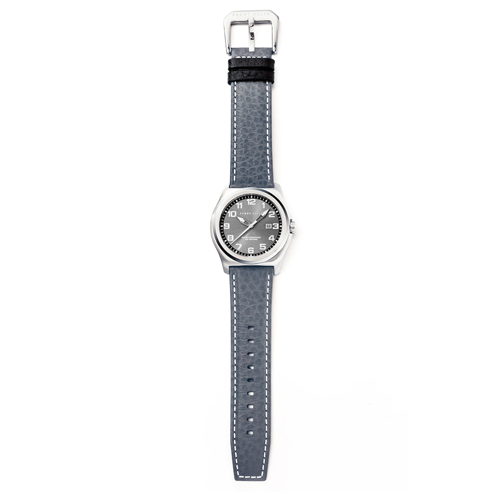 RELOJ PERRY ELLIS MEMPHIS 04010-01 FECHA CORREA DE CUERO Y DIAL GRIS - 5