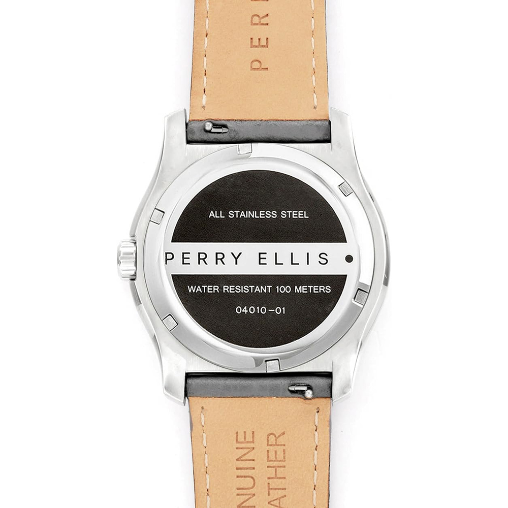 RELOJ PERRY ELLIS MEMPHIS 04010-01 FECHA CORREA DE CUERO Y DIAL GRIS - 6