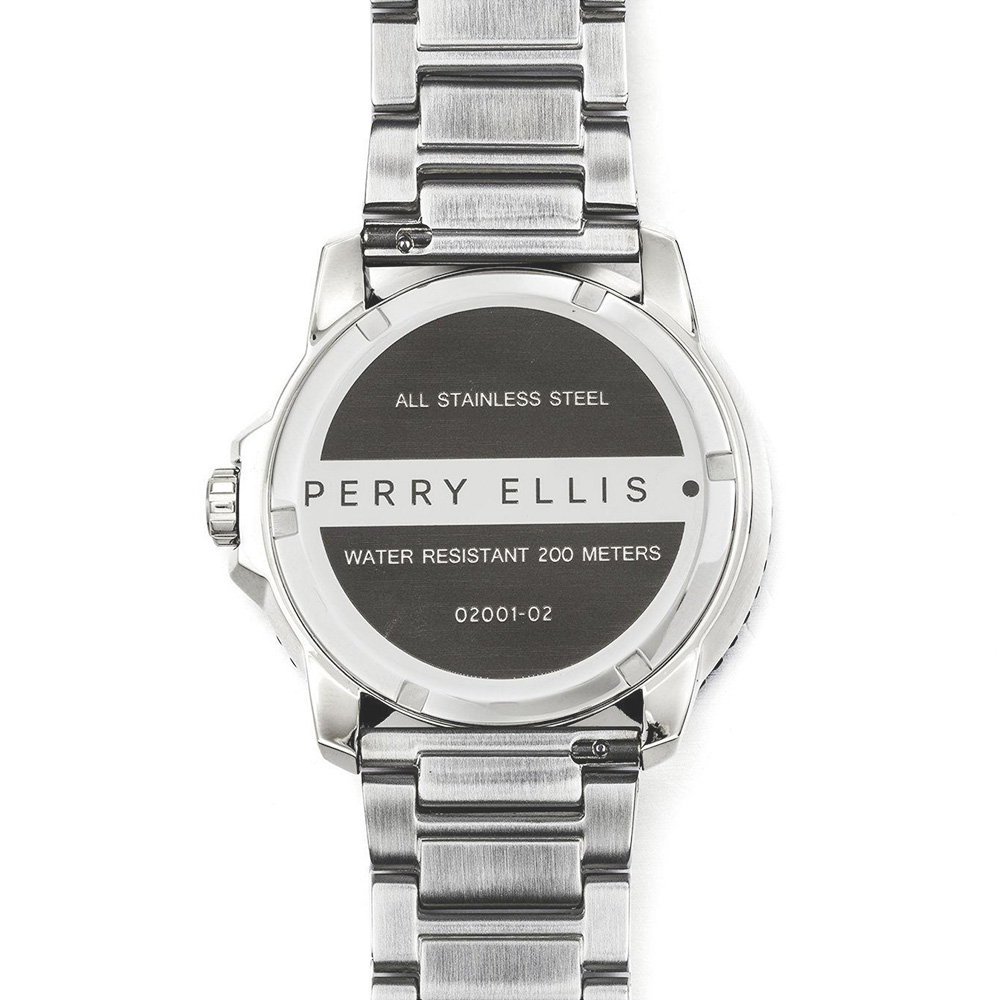RELOJ PERRY ELLIS DEEP DIVER 46 02001-02 FECHA ACERO INOXIDABLE DIAL GRIS OSCURO - 6