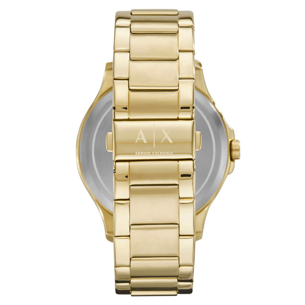 RELOJ ARMANI EXCHANGE HAMPTON AX7124 SET CON PULSERA FECHA ACERO INOXIDABLE DORADO DIAL NEGRO - 6