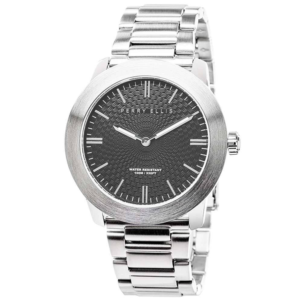 RELOJ PERRY ELLIS SLIM LINE 42 07001-02 ACERO INOXIDABLE DIAL GRIS - 1