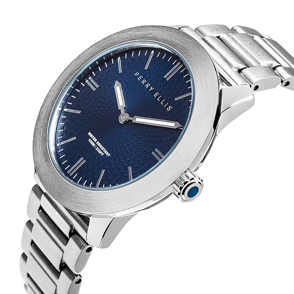 RELOJ PERRY ELLIS SLIM LINE 42 07002-02 ACERO INOXIDABLE DIAL AZUL - 2