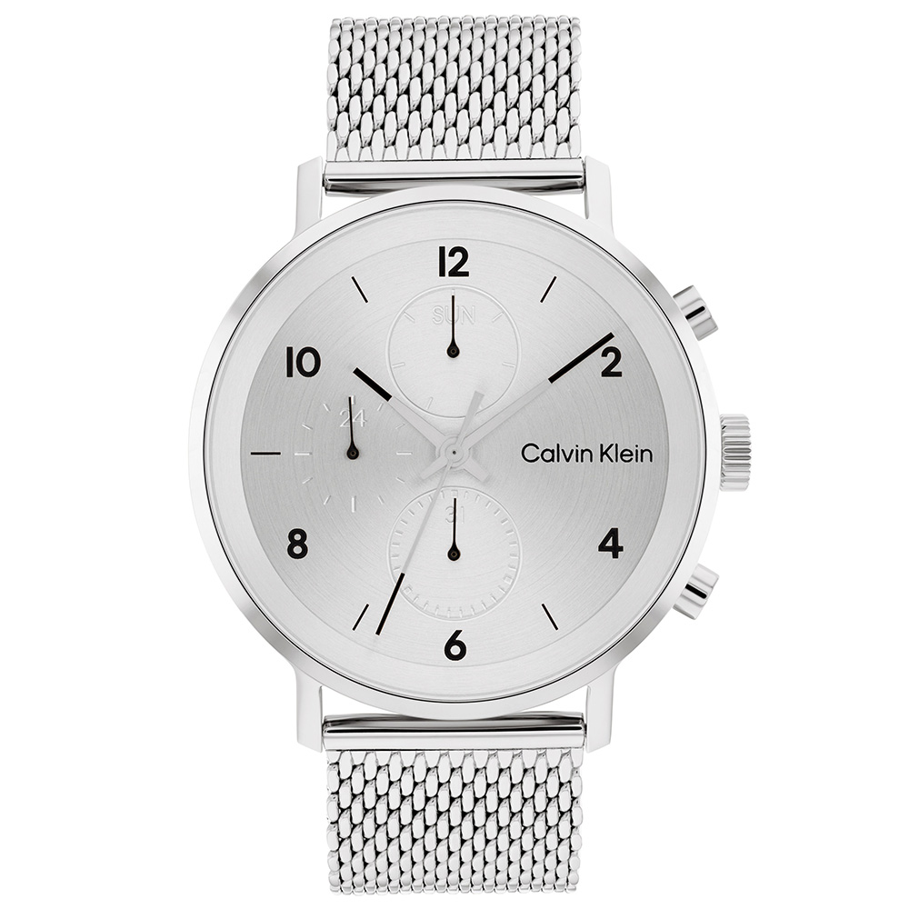 RELOJ CALVIN KLEIN MODERN 25200107 MULTIFUNCIONAL ACERO INOXIDABLE DIAL PLATEADO - 1