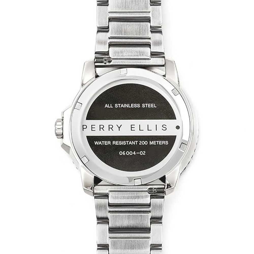 RELOJ PERRY ELLIS DEEP DIVER 42 06004-02 FECHA ACERO INOXIDABLE DIAL NEGRO - 6