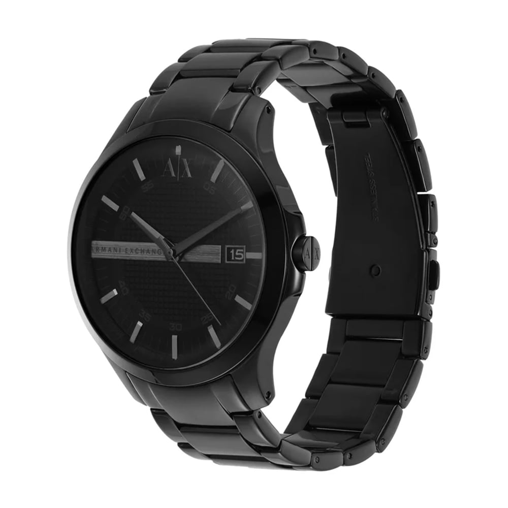 RELOJ ARMANI EXCHANGE HAMPTON AX2104 FECHA ACERO INOXIDABLE NEGRO - 2