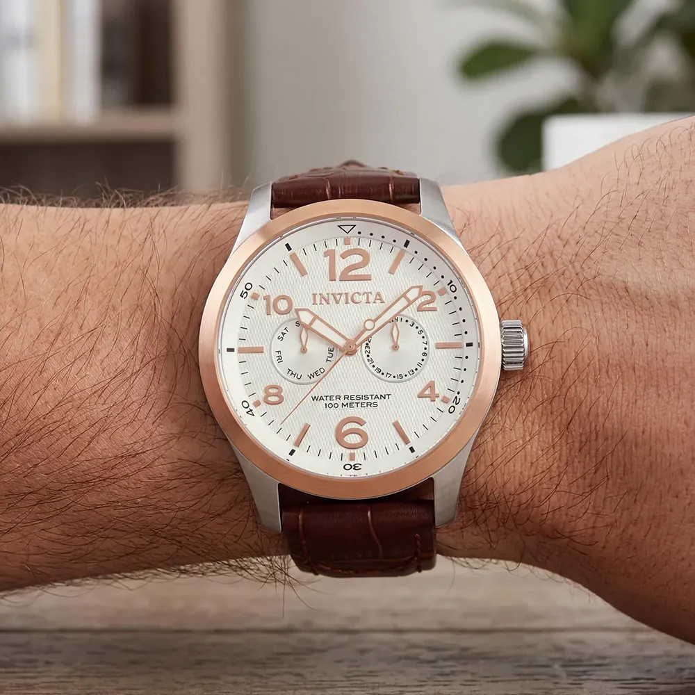 RELOJ INVICTA I-FORCE 13010 MULTIFUNCIONAL ACERO INOXIDABLE CORREA DE CUERO MARRÓN - 4