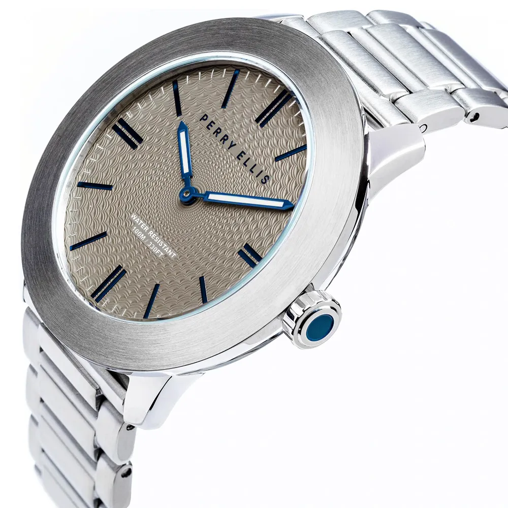 RELOJ PERRY ELLIS SLIM LINE 46 03003-02 ACERO INOXIDABLE DIAL BEIGE - 2