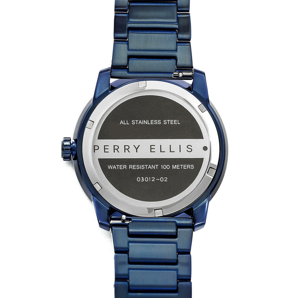 RELOJ PERRY ELLIS SLIM LINE 46 03012-02 ACERO INOXIDABLE AZUL DIAL VERDE - 6