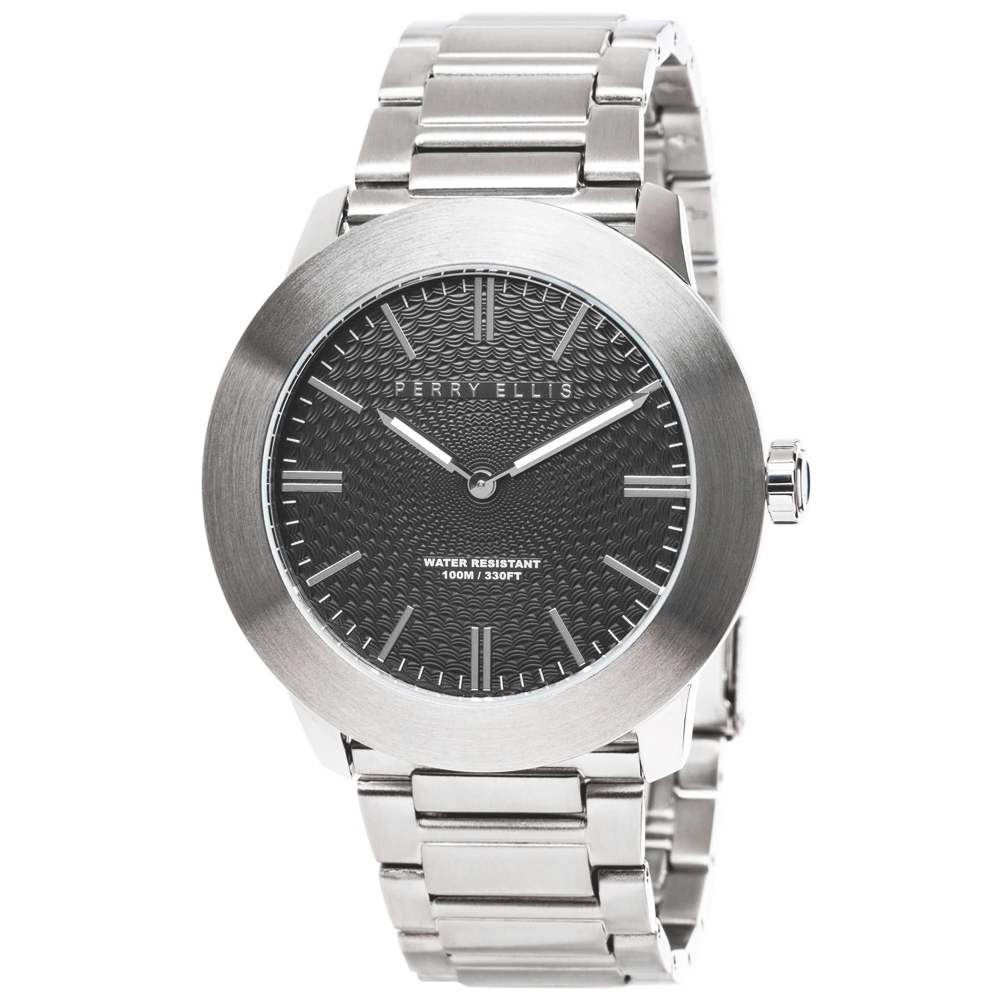 RELOJ PERRY ELLIS SLIM LINE 46 03001-02 ACERO INOXIDABLE DIAL GRIS - 1