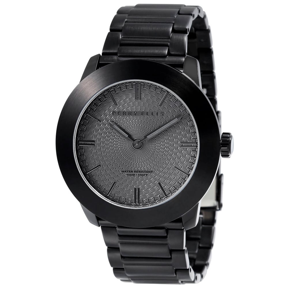 RELOJ PERRY ELLIS SLIM LINE 46 03009-02 ACERO INOXIDABLE NEGRO - 1