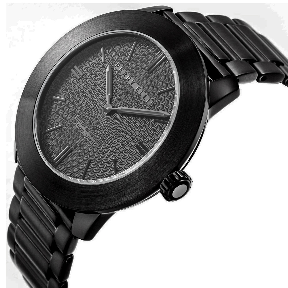 RELOJ PERRY ELLIS SLIM LINE 46 03009-02 ACERO INOXIDABLE NEGRO - 2