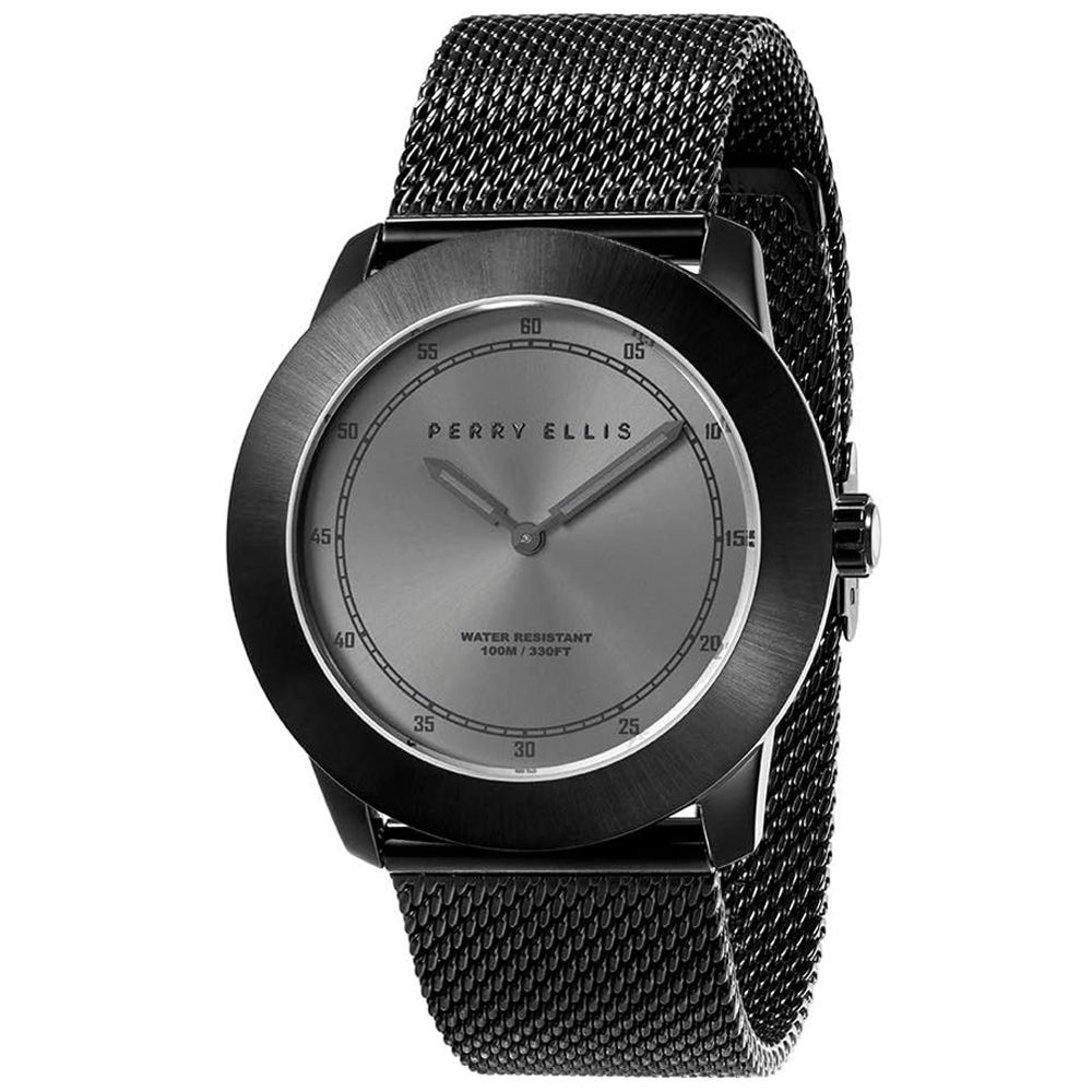 RELOJ PERRY ELLIS NEW SLIM LINE 11003-04 ACERO INOXIDABLE NEGRO - 1