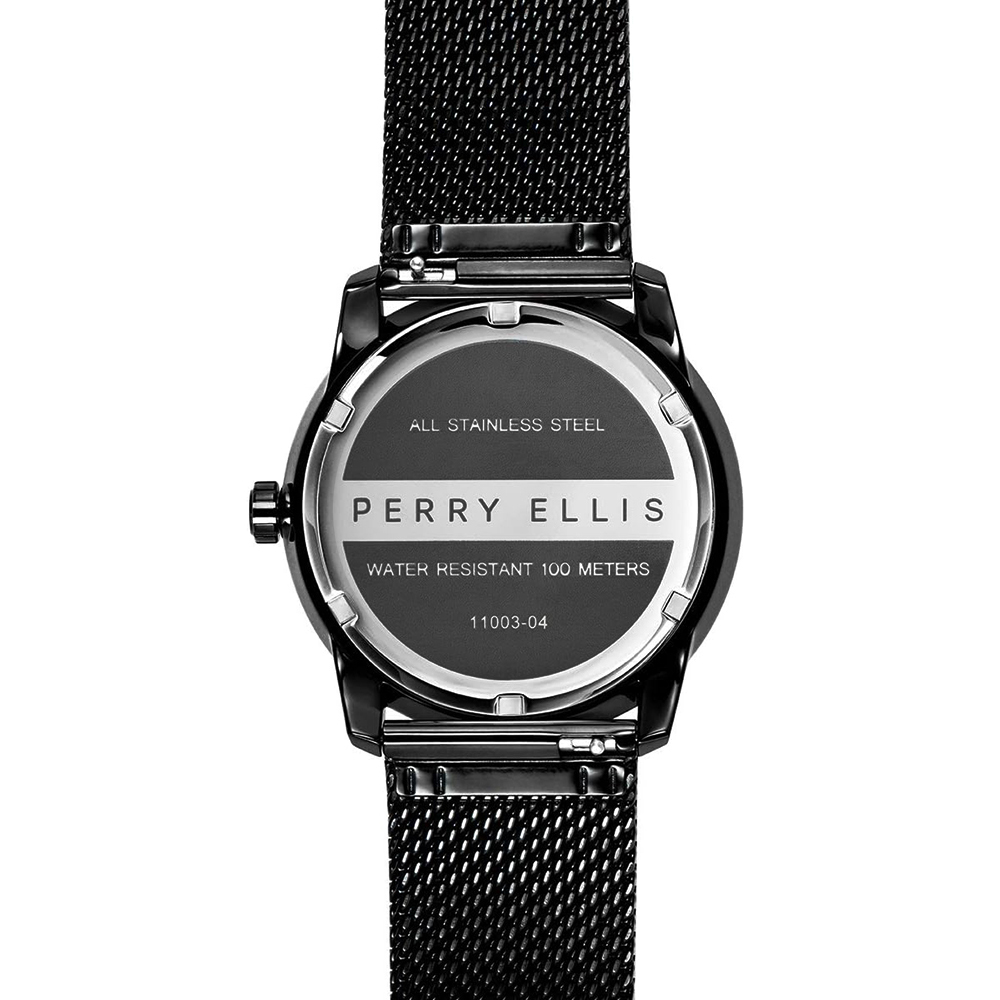 RELOJ PERRY ELLIS NEW SLIM LINE 11003-04 ACERO INOXIDABLE NEGRO - 6