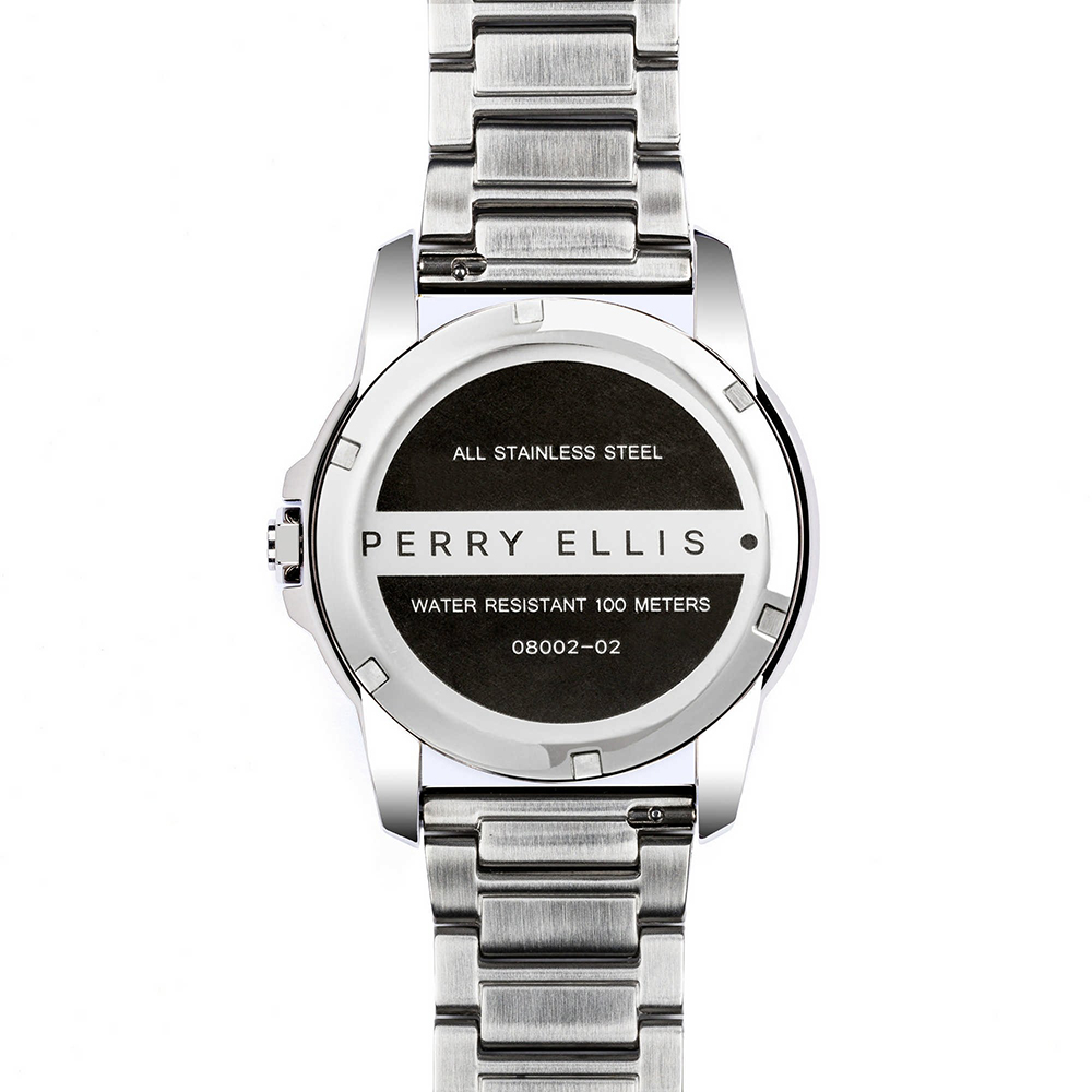 RELOJ PERRY ELLIS DECAGON 42 08002-02 FECHA ACERO INOXIDABLE DIAL AZUL - 6