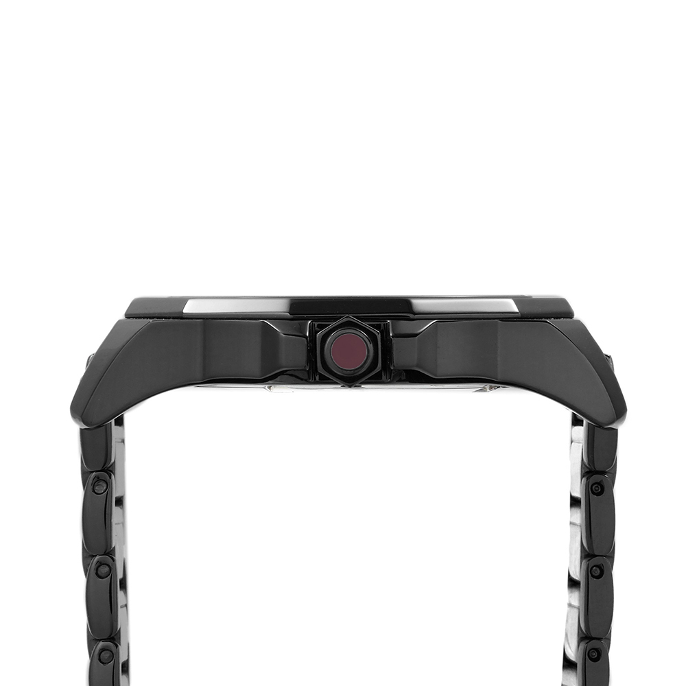 RELOJ PERRY ELLIS DECAGON 42 08007-02 FECHA ACERO INOXIDABLE NEGRO - 4