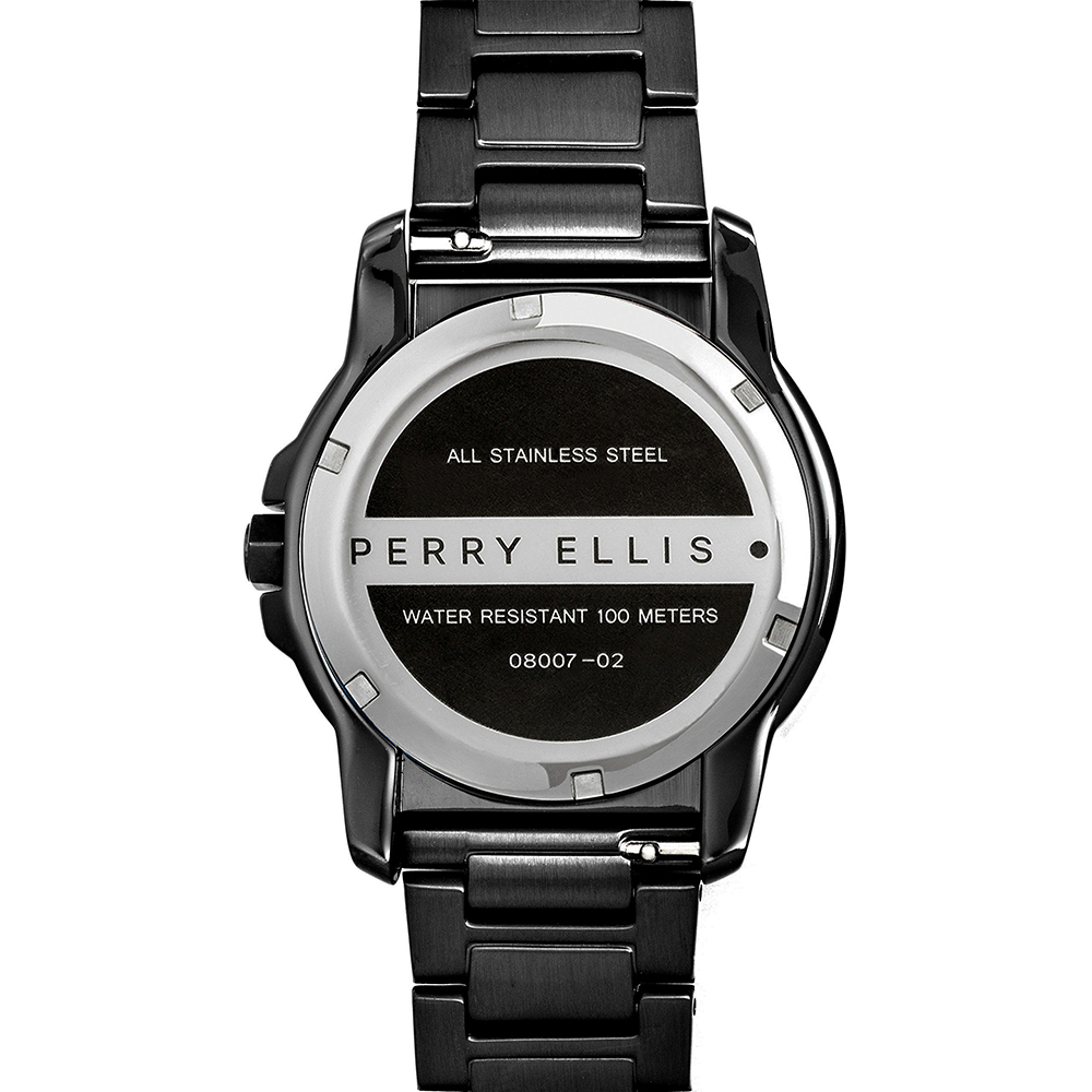RELOJ PERRY ELLIS DECAGON 42 08007-02 FECHA ACERO INOXIDABLE NEGRO - 5