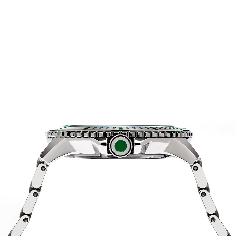 RELOJ PERRY ELLIS DEEP DIVER 42 06003-02 FECHA ACERO INOXIDABLE DIAL VERDE - 4