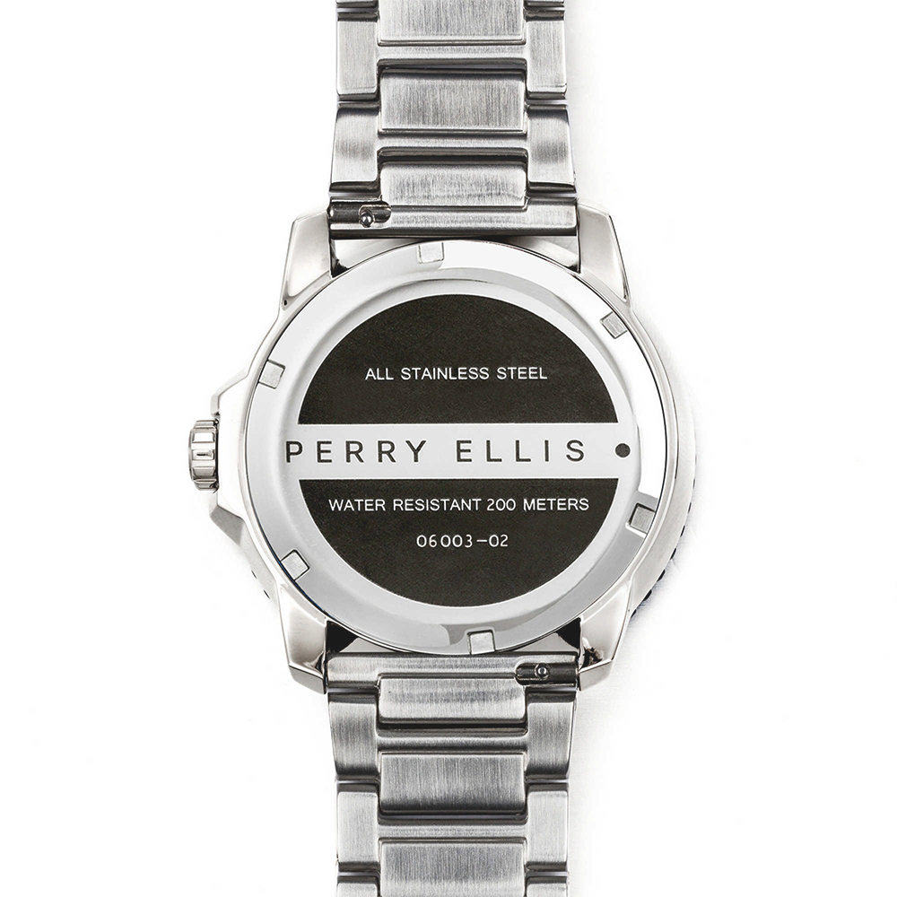 RELOJ PERRY ELLIS DEEP DIVER 42 06003-02 FECHA ACERO INOXIDABLE DIAL VERDE - 6