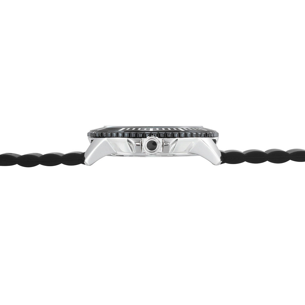 RELOJ PERRY ELLIS DEEP DIVER 42 06005-03 FECHA ACERO INOXIDABLE CORREA DE SILICONA NEGRO - 5