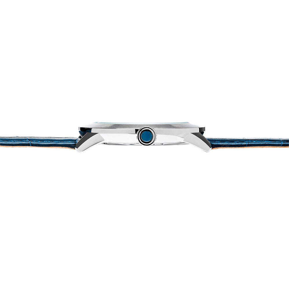 RELOJ PERRY ELLIS SLIM LINE 42 07001-01 ACERO INOXIDABLE CORREA DE CUERO Y DIAL AZUL - 5
