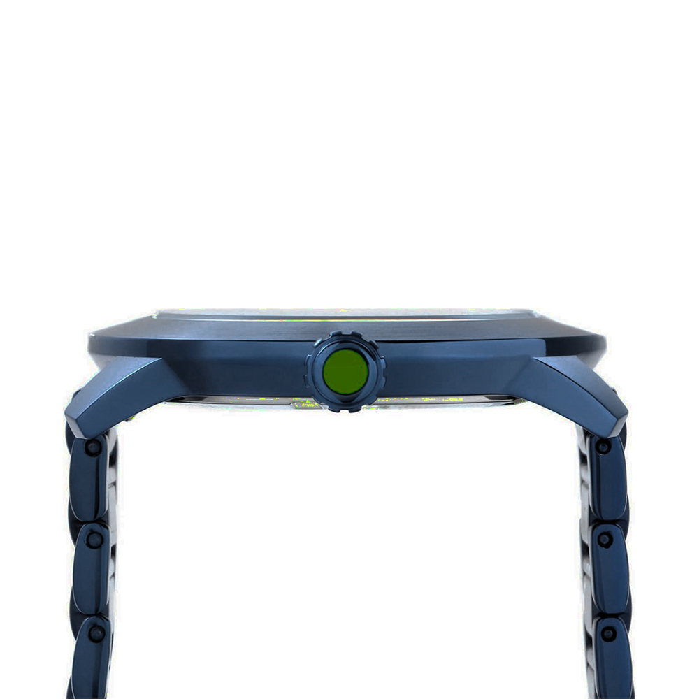 RELOJ PERRY ELLIS SLIM LINE 42 07012-02 ACERO INOXIDABLE AZUL DIAL VERDE - 4