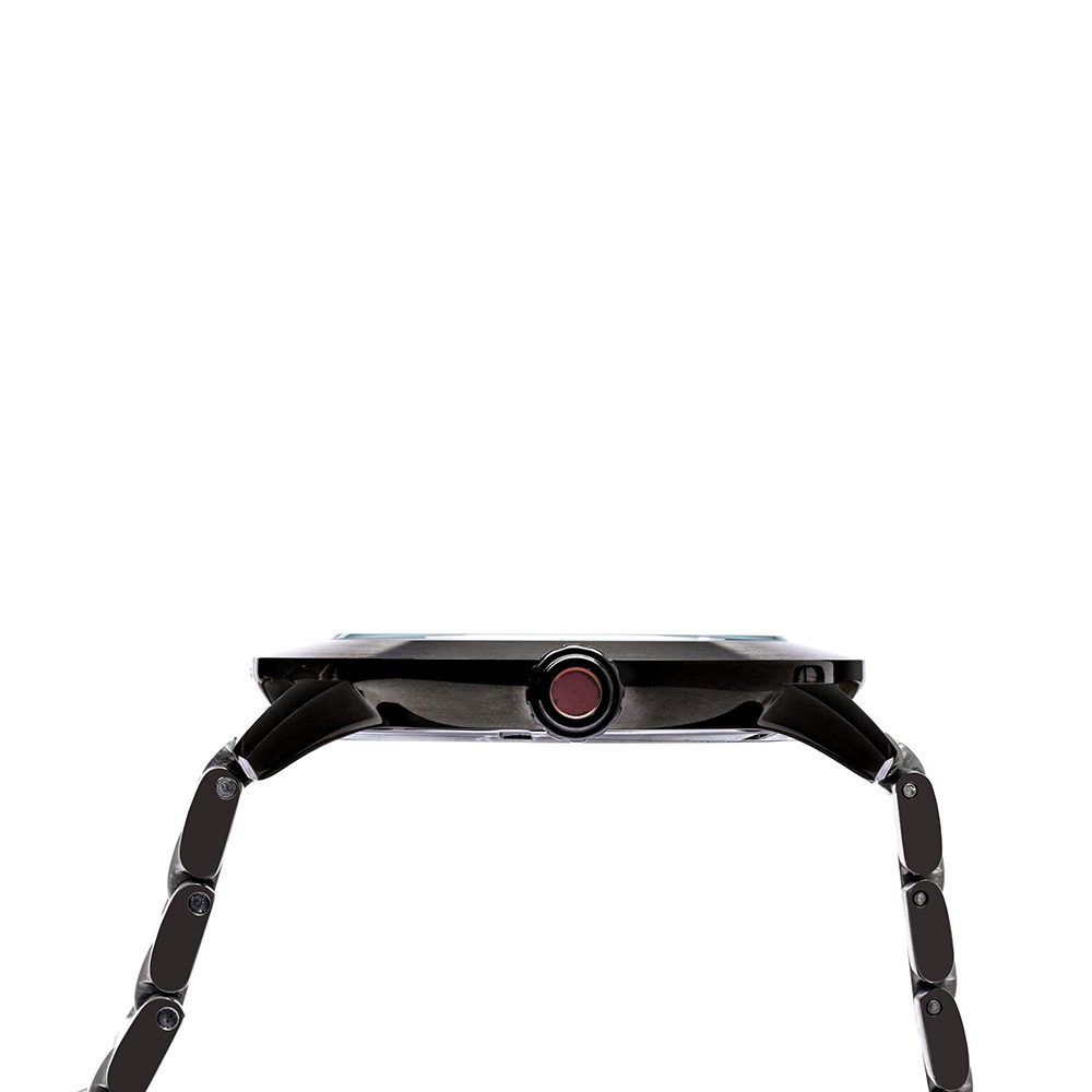 RELOJ PERRY ELLIS SLIM LINE 42 07005-02 ACERO INOXIDABLE NEGRO DIAL VINO - 4