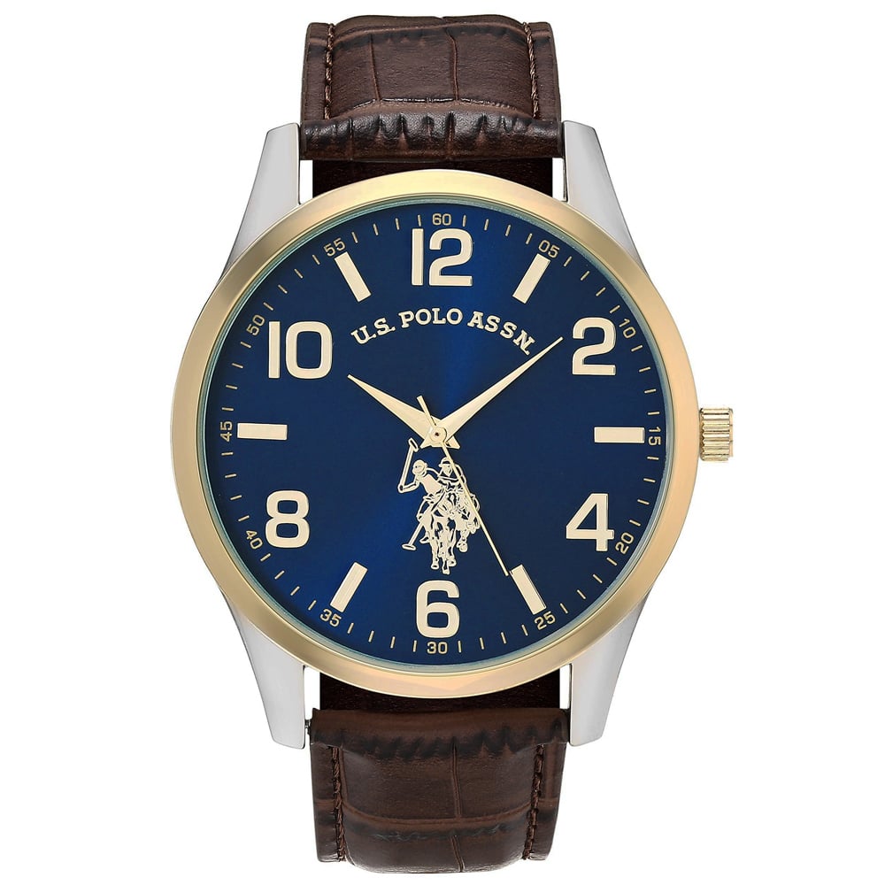 RELOJ HOMBRE ANÁLOGO U.S. POLO ASSN. USC50509 CORREA MARRÓN DIAL AZUL - 1