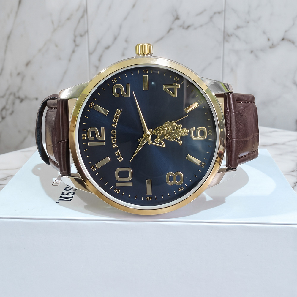 RELOJ HOMBRE ANÁLOGO U.S. POLO ASSN. USC50509 CORREA MARRÓN DIAL AZUL - 2