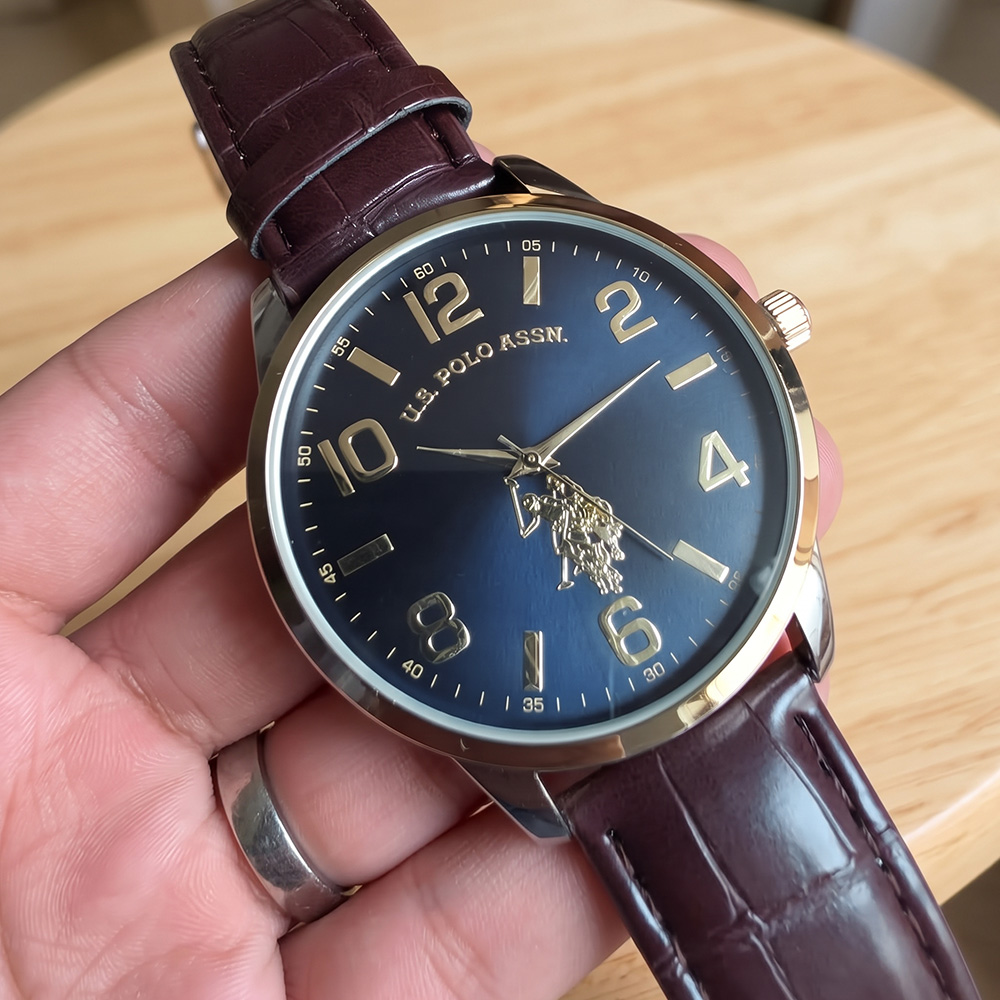 RELOJ HOMBRE ANÁLOGO U.S. POLO ASSN. USC50509 CORREA MARRÓN DIAL AZUL - 3