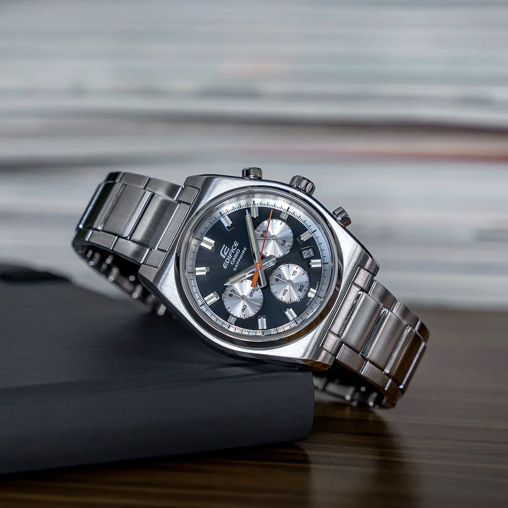RELOJ HOMBRE ANÁLOGO CASIO EDIFICE ZAFIRO EFB-730D-1AV FECHA CRONÓMETRO DIAL NEGRO - 3