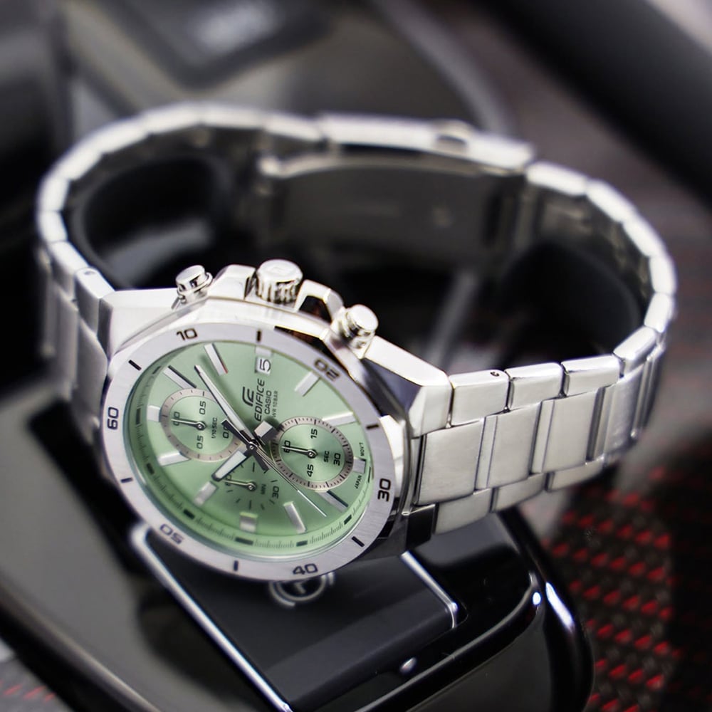 RELOJ HOMBRE ANÁLOGO CASIO EDIFICE EFV-640D-3AV FECHA CRONÓMETRO DIAL VERDE - 4