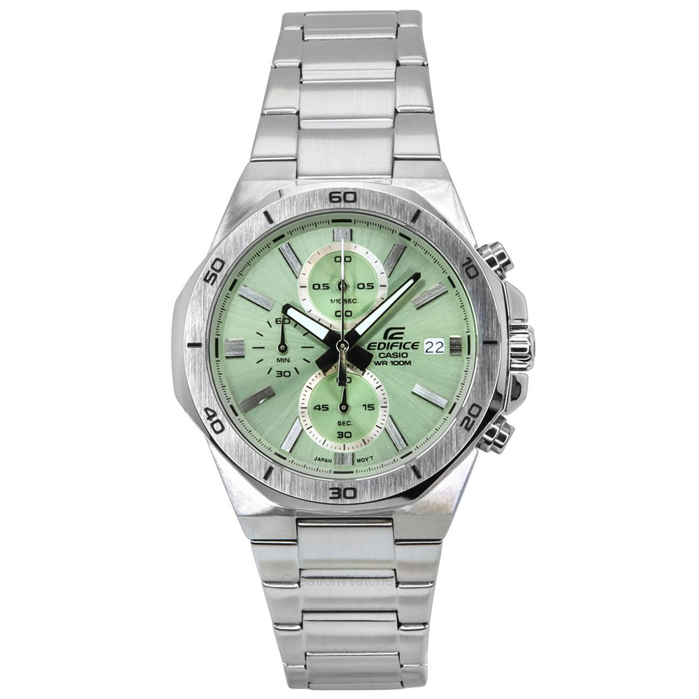 RELOJ HOMBRE ANÁLOGO CASIO EDIFICE EFV-640D-3AV FECHA CRONÓMETRO DIAL VERDE - 6