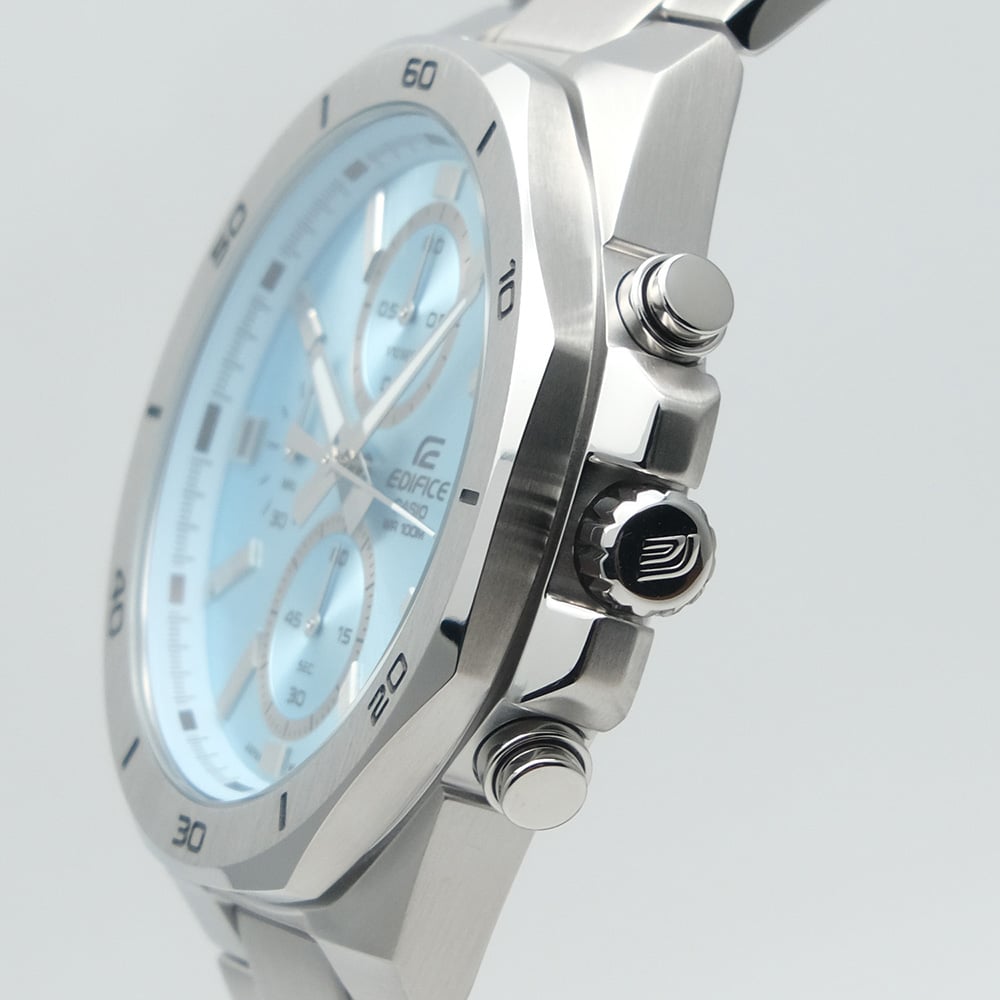 RELOJ HOMBRE ANÁLOGO CASIO EDIFICE EFV-640D-2BV FECHA CRONÓMETRO DIAL CELESTE - 4