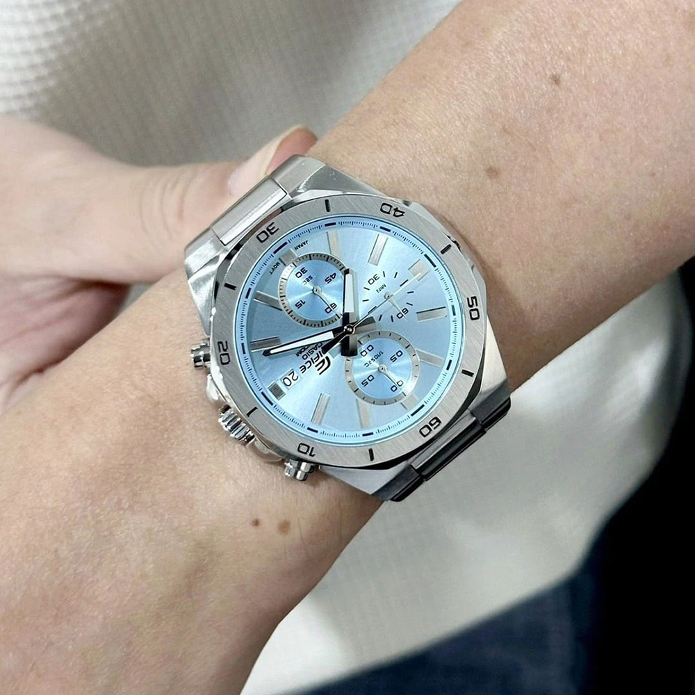 RELOJ HOMBRE ANÁLOGO CASIO EDIFICE EFV-640D-2BV FECHA CRONÓMETRO DIAL CELESTE - 5