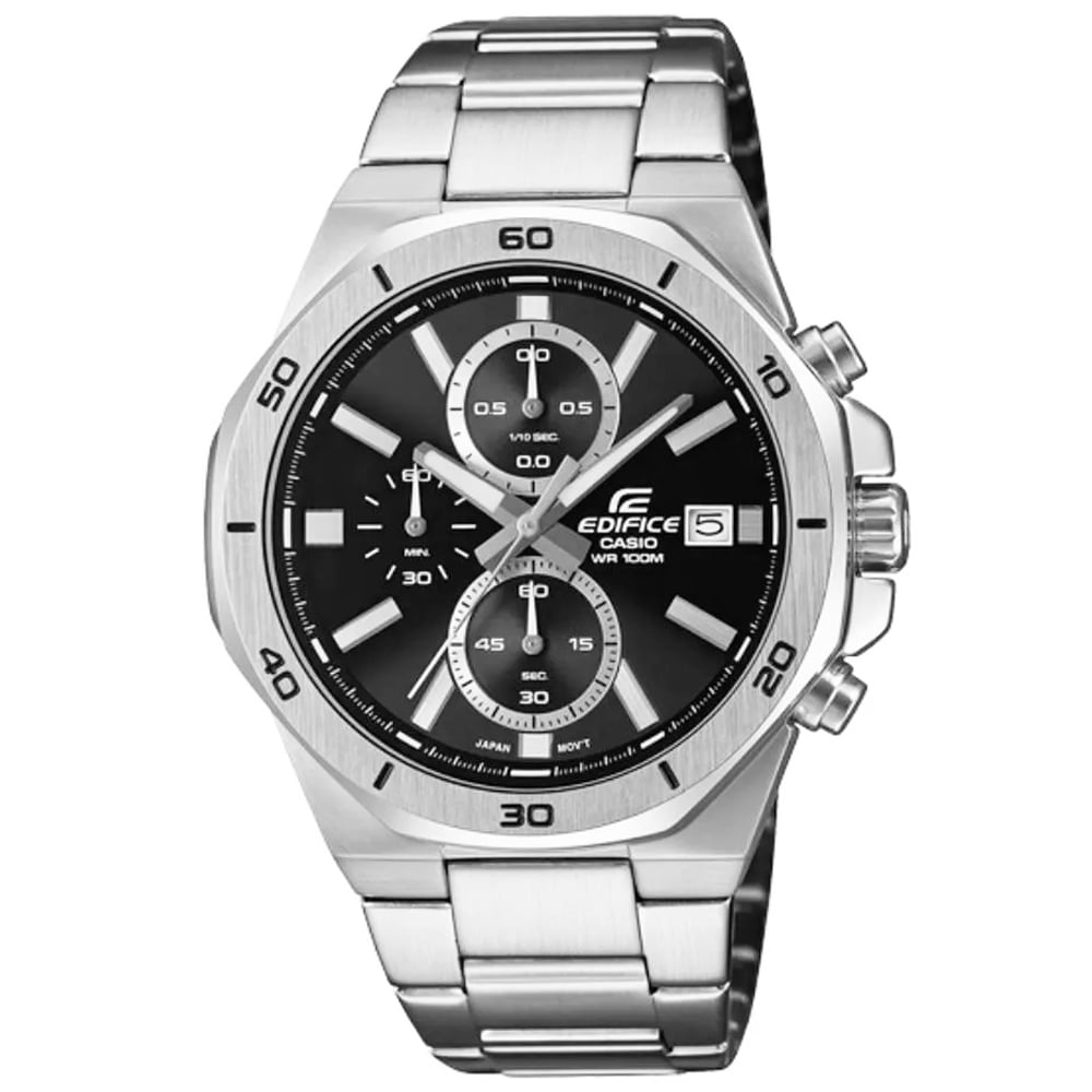 RELOJ HOMBRE ANÁLOGO CASIO EDIFICE EFV-640D-1AV FECHA CRONÓMETRO DIAL NEGRO - 1