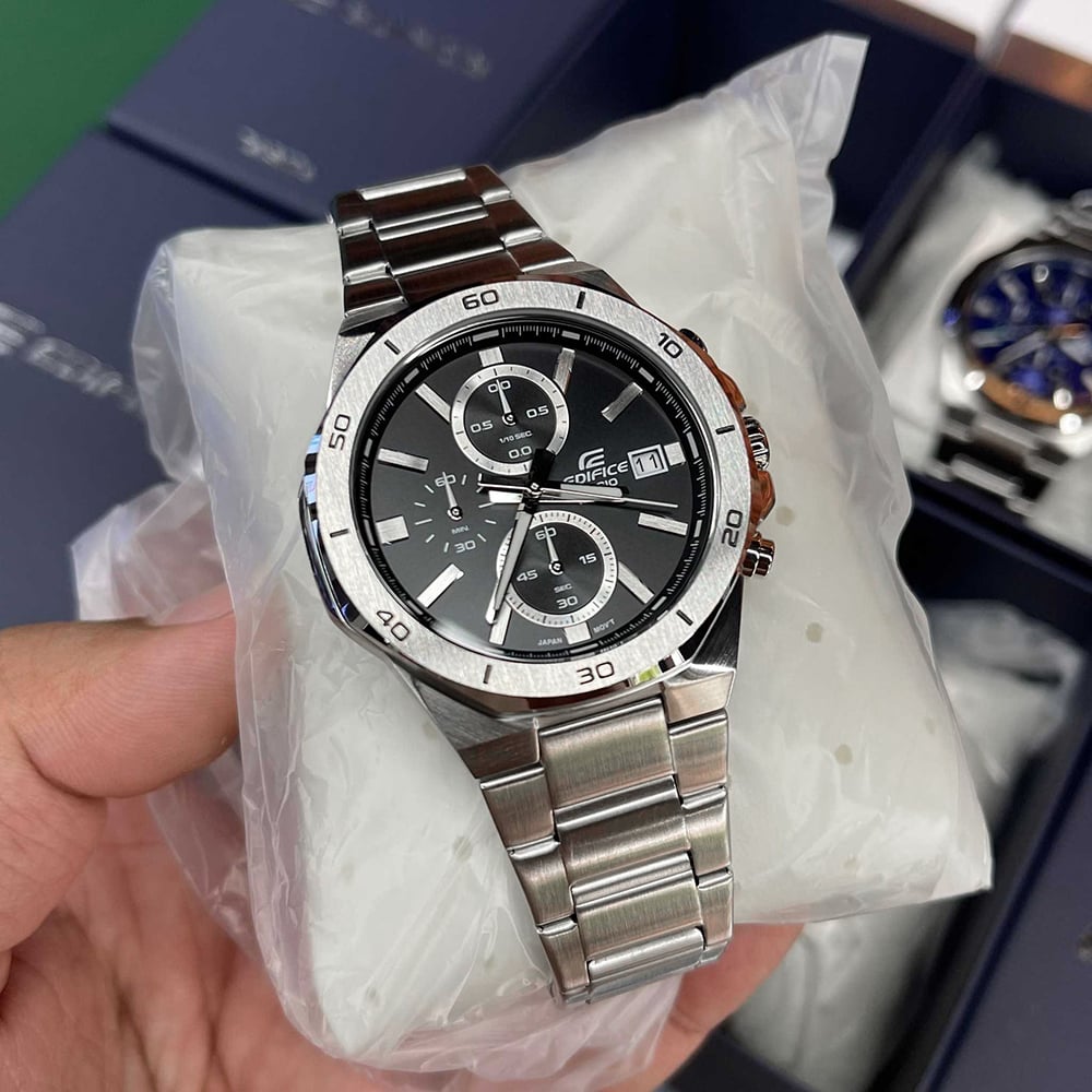 RELOJ HOMBRE ANÁLOGO CASIO EDIFICE EFV-640D-1AV FECHA CRONÓMETRO DIAL NEGRO - 3